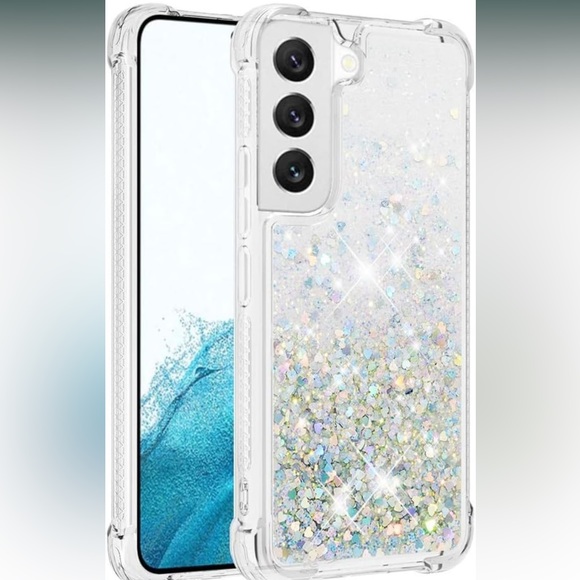 New BICHONG Compatible with Samsung Galaxy S22 Glitter Luxury Cute Love Liquid - Picture 4 of 10